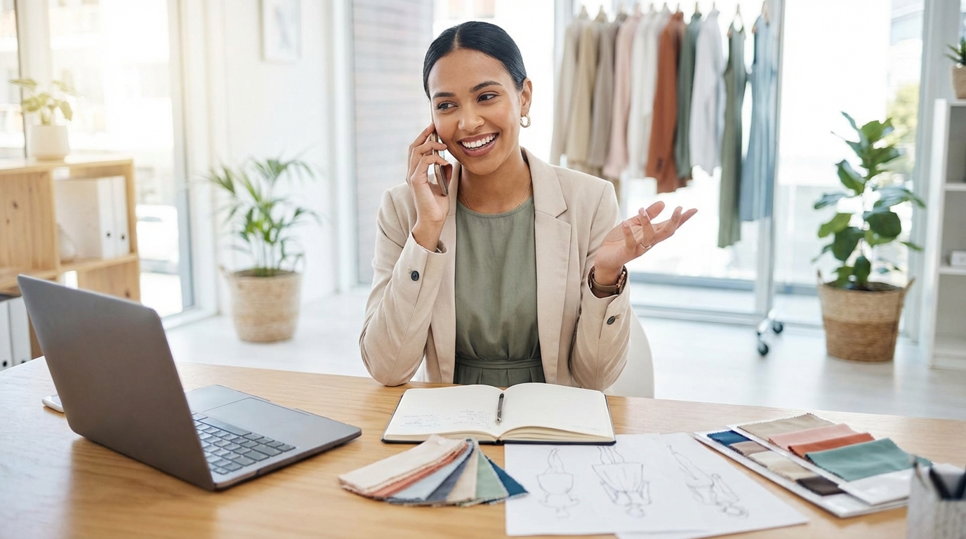 Moda Evangélica Feminina professional working on 