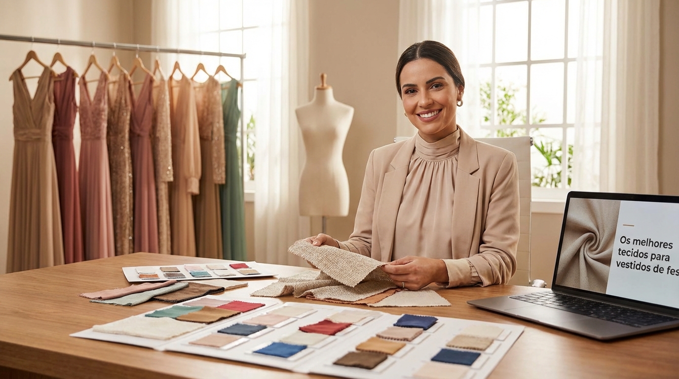 Moda Evangélica Feminina professional working on 