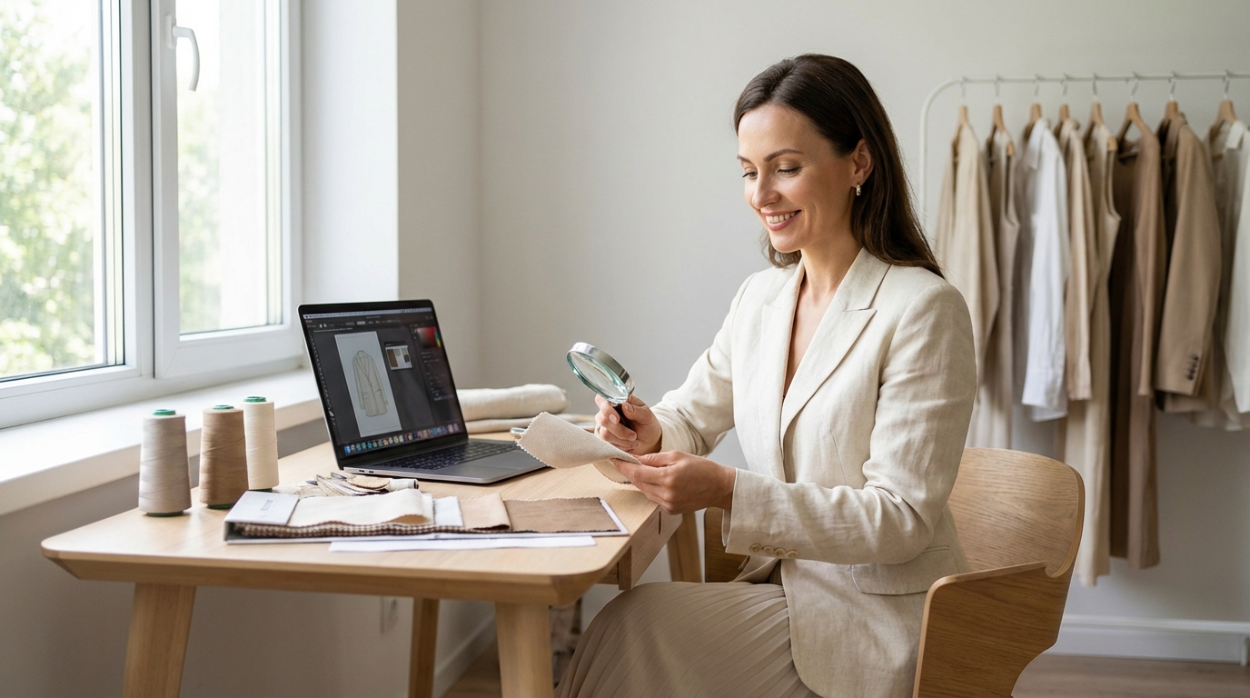 Moda Evangélica Feminina professional working on 