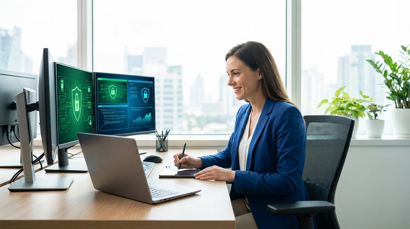 Emissor de certificado Digital professional working on 